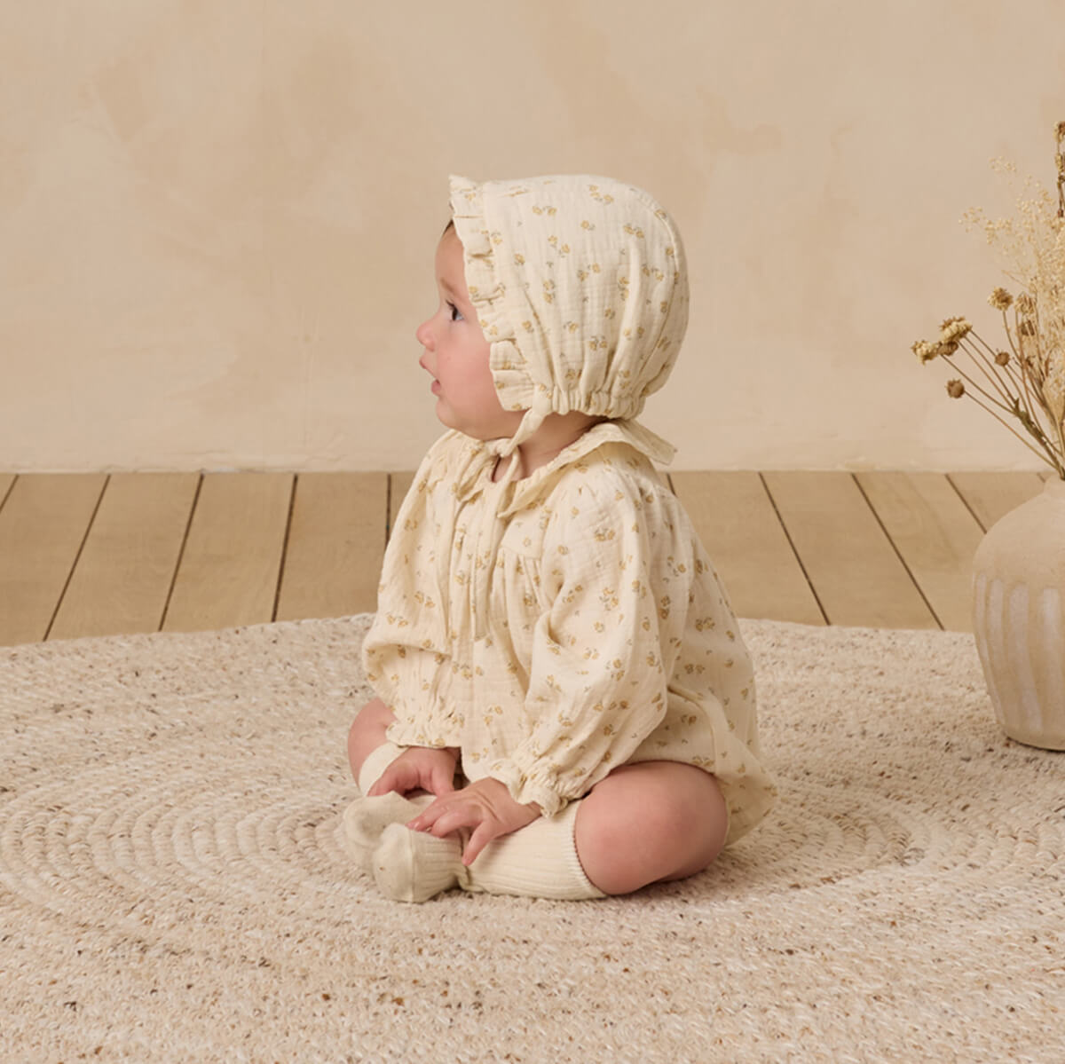 Callie Romper in Golden Floral by Quincy Mae – Junior Edition
