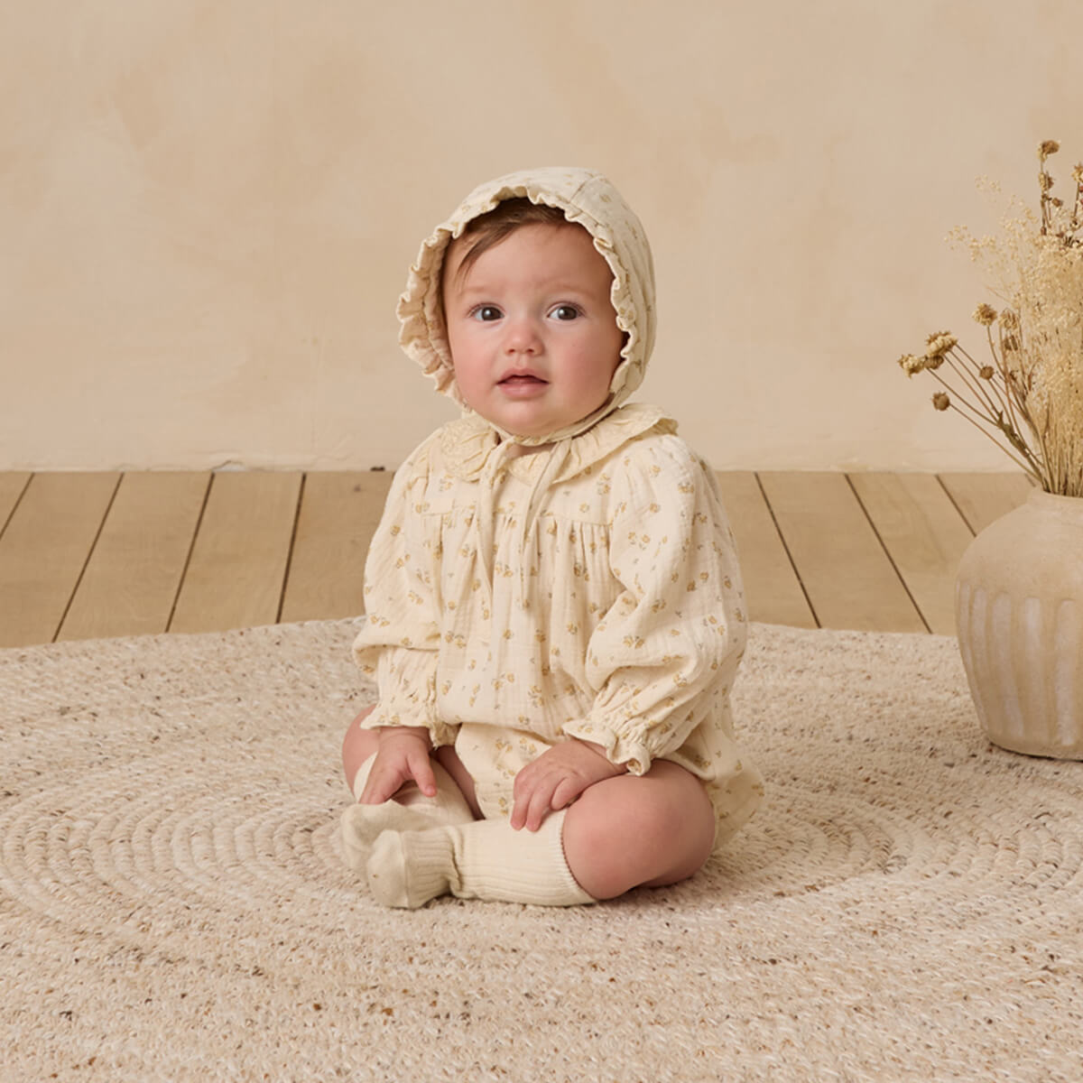 Callie Romper in Golden Floral by Quincy Mae – Junior Edition