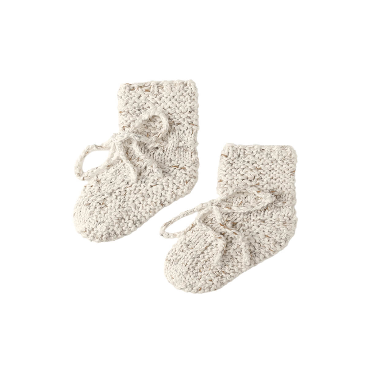 Knit Booties in Natural Confetti by Quincy Mae – Junior Edition