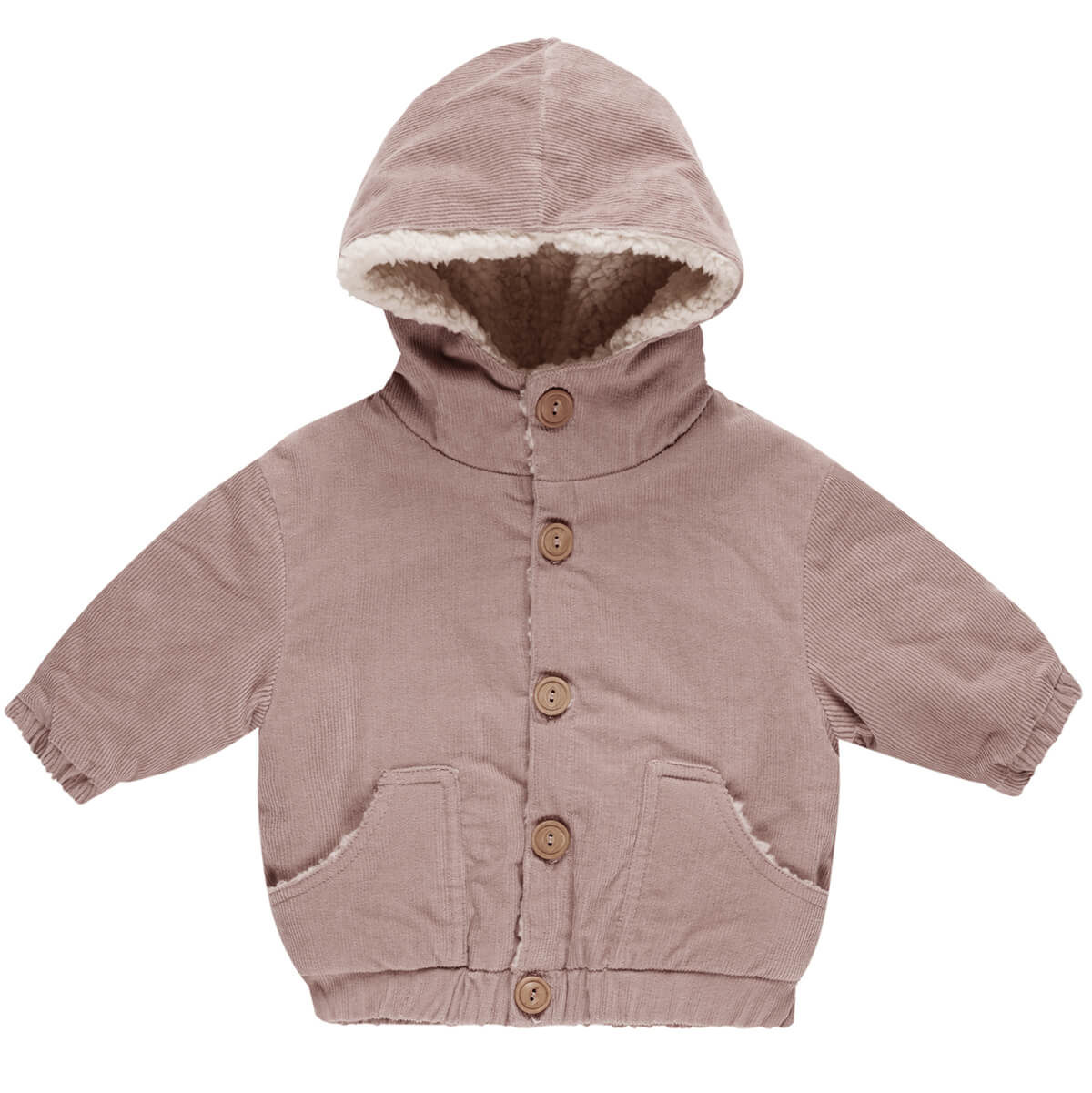 Outerwear Corduroy Hooded Fleece Lining Jacket Girls' Casual