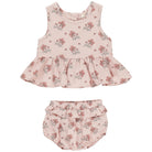 Sleeveless Peplum Set in Vintage Floral by Quincy Mae