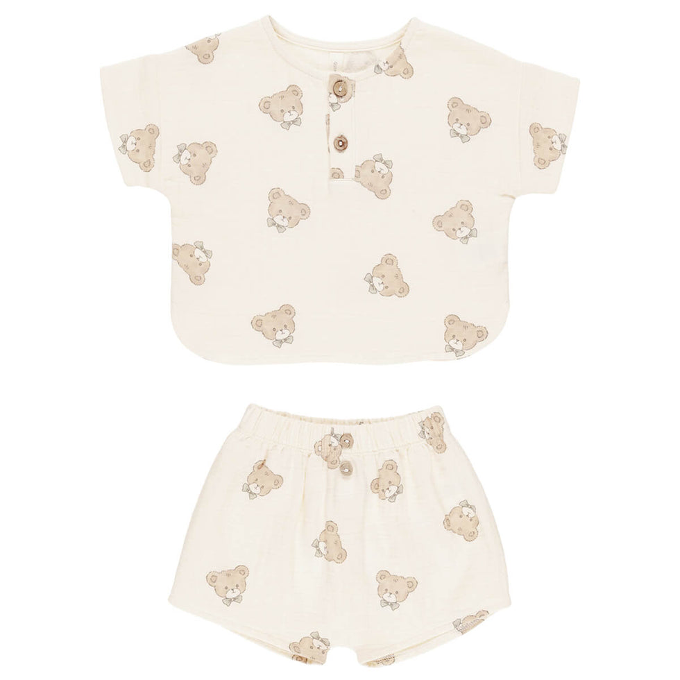 QUINCY MAE WOVEN BOXY TOP + SHORT SET main image 0