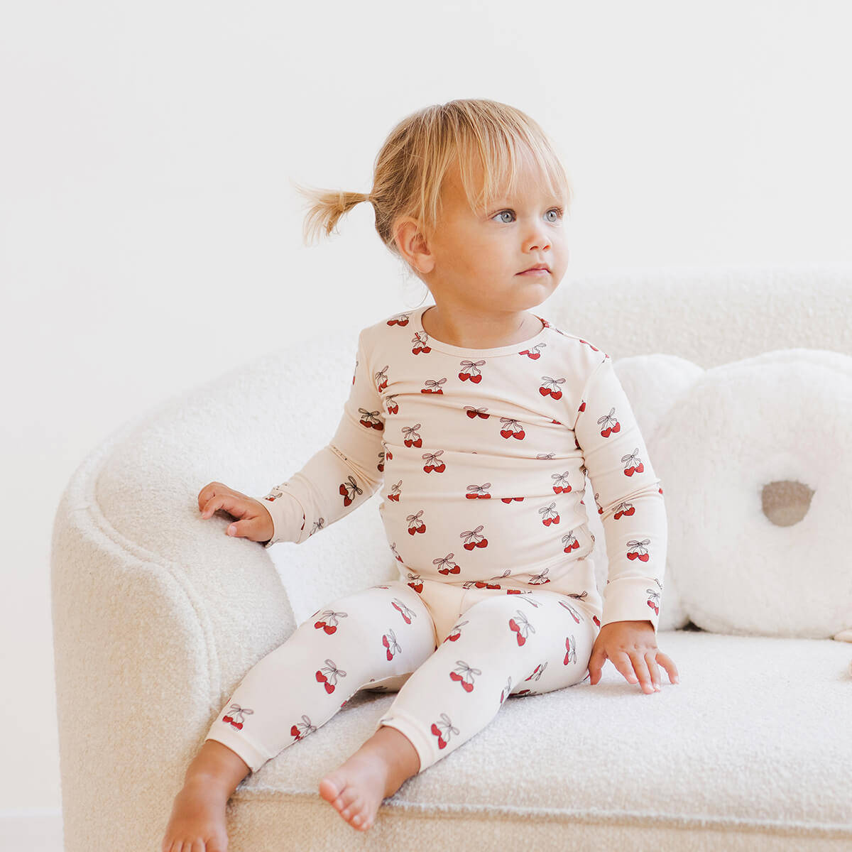 Bamboo Pyjama Set in Mon Amour by Quincy Mae – Junior Edition