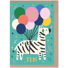 10 Zebra Age Greetings Card by Rumble Cards