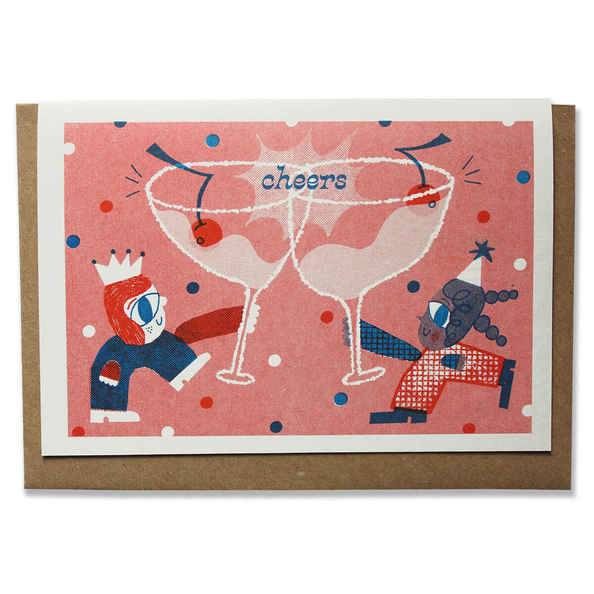 Cheers Greetings Card by Rebecca Buchanan