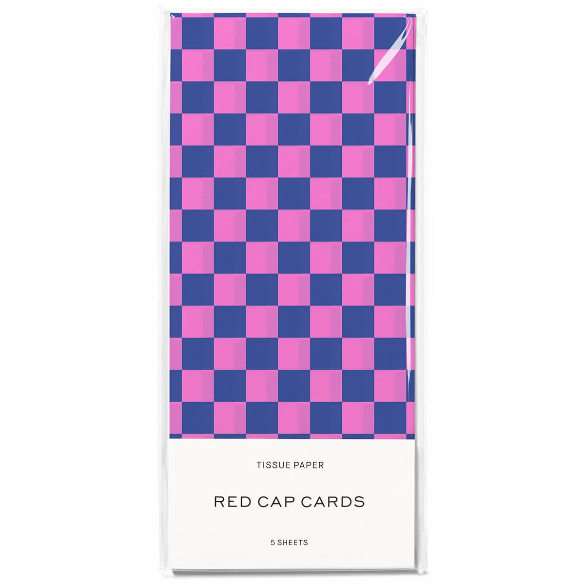 Blue and Pink Checkers Tissue Paper by Red Cap Cards