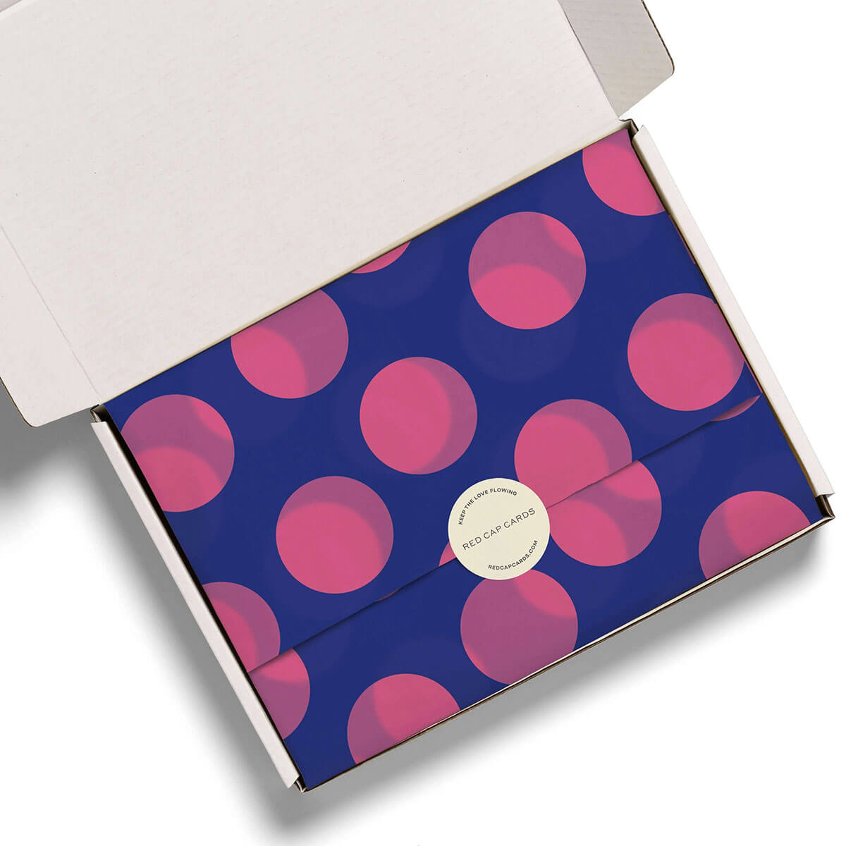 Blue and Pink Dots Tissue Paper by Red Cap Cards