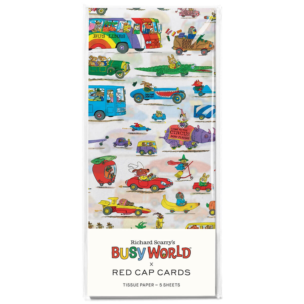 Busytown Cars Tissue Paper by Red Cap Cards