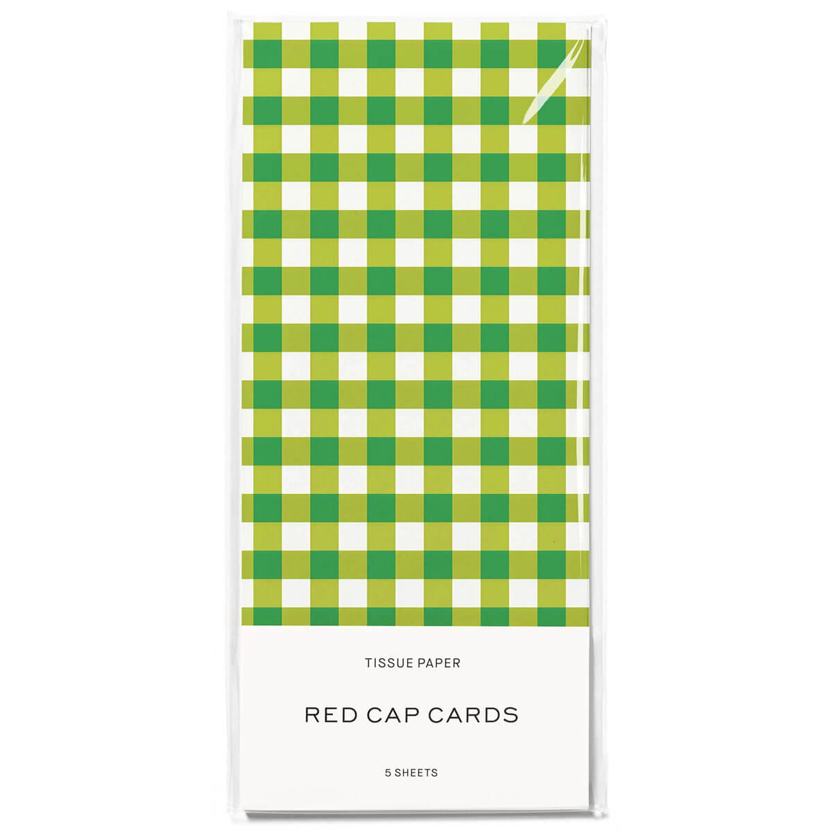 Green Gingham Tissue Paper by Red Cap Cards