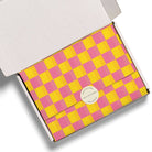 Pink and Yellow Checkers Tissue Paper by Red Cap Cards