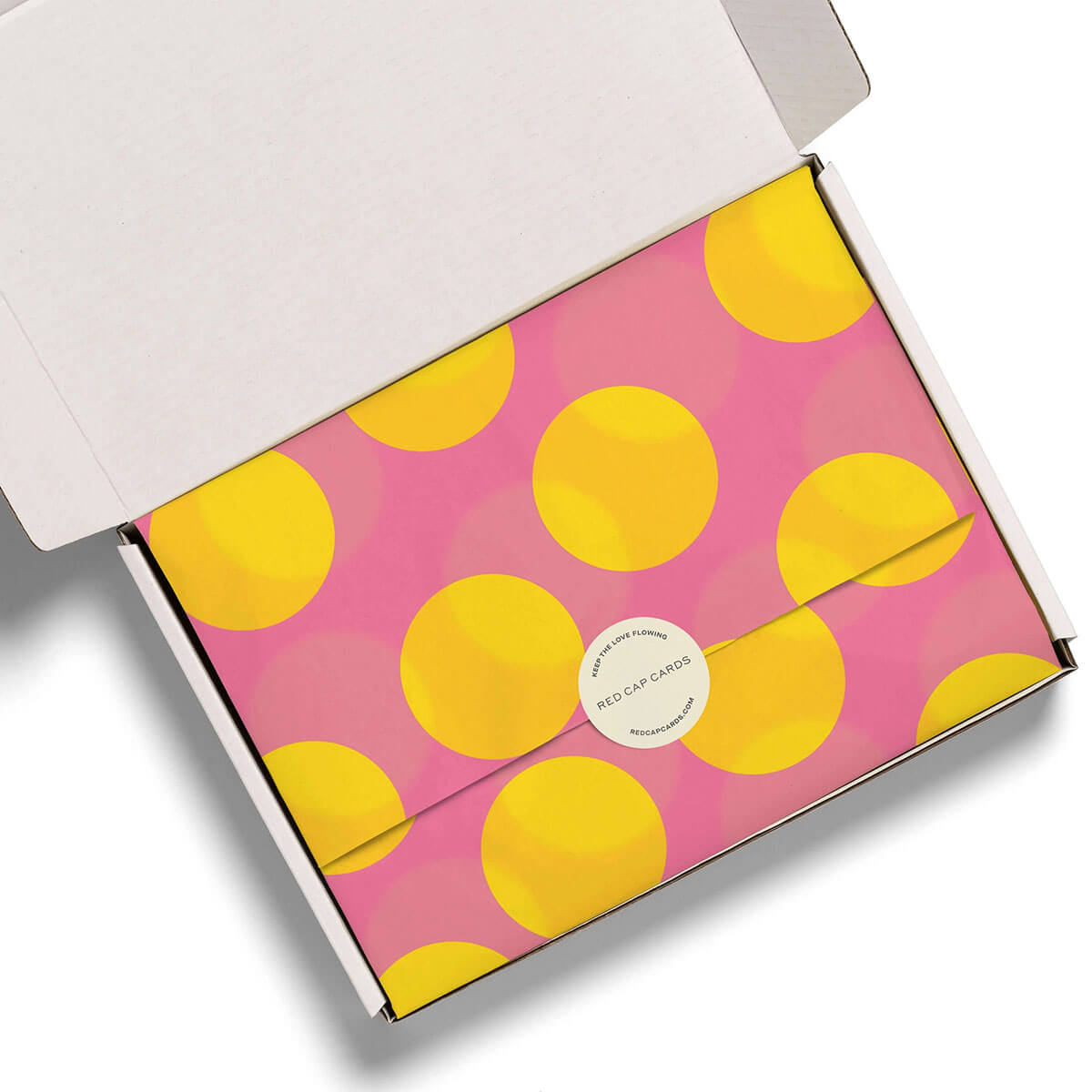 Pink and Yellow Dots Tissue Paper by Red Cap Cards