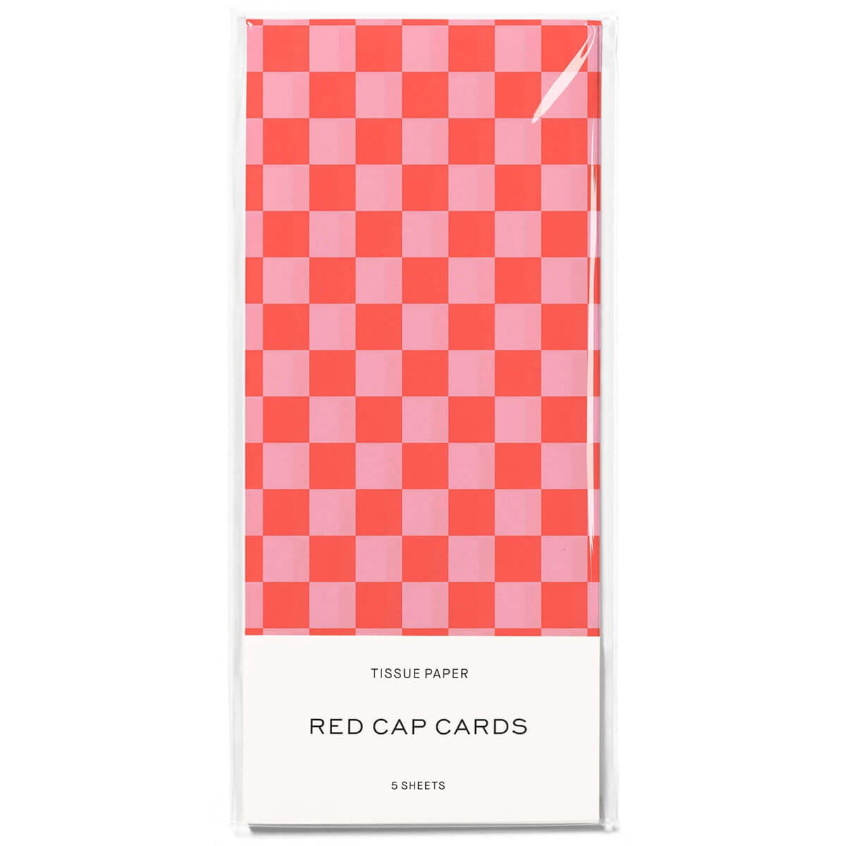 Red and Pink Checkers Tissue Paper by Red Cap Cards