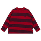 Boxy Sweater in Rusty Mulberry Block Stripe by Repose AMS