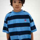 Boxy Tee in Horizon Dark Eclipse Block Stripe by Repose AMS