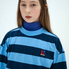 Boxy Tee in Horizon Dark Eclipse Block Stripe by Repose AMS