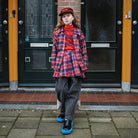 Button Down Shirt in Firecracker Horizon Check by Repose AMS