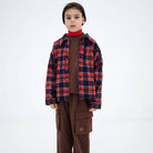 Button Down Shirt in Firecracker Horizon Check by Repose AMS