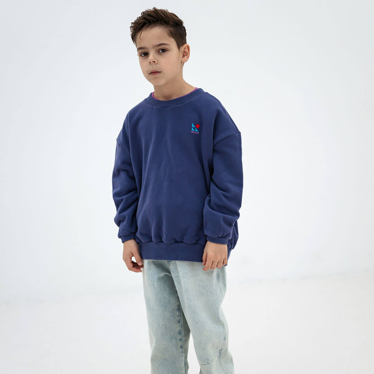 Cozydrop Sweater in Eclipse Blue by Repose AMS
