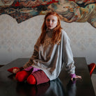 Cozydrop Sweater in Light Mixed Grey by Repose AMS