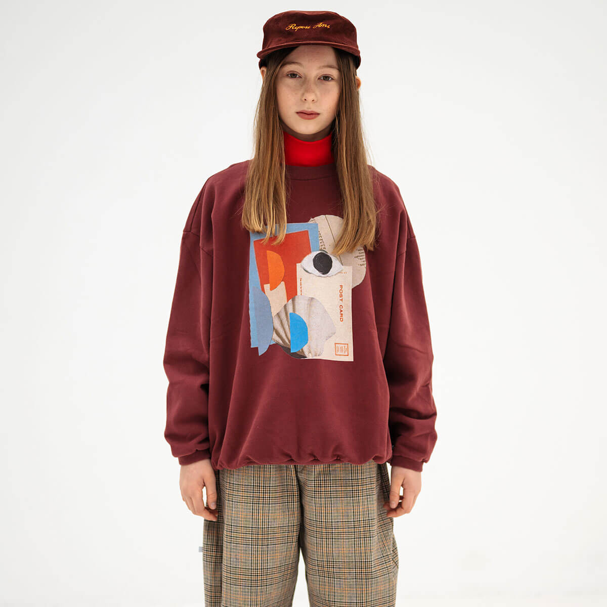 Cozydrop Sweater in Mulberry Rocket by Repose AMS
