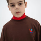 Crewneck Sweater in Pure Chocolate by Repose AMS