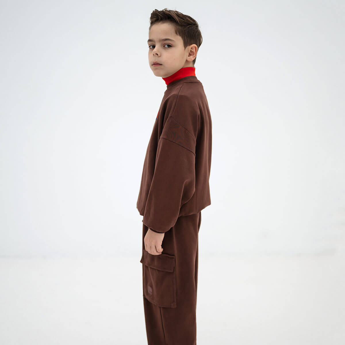 Crewneck Sweater in Pure Chocolate by Repose AMS
