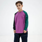 Raglan Long Sleeve Tee in Colour Block by Repose AMS
