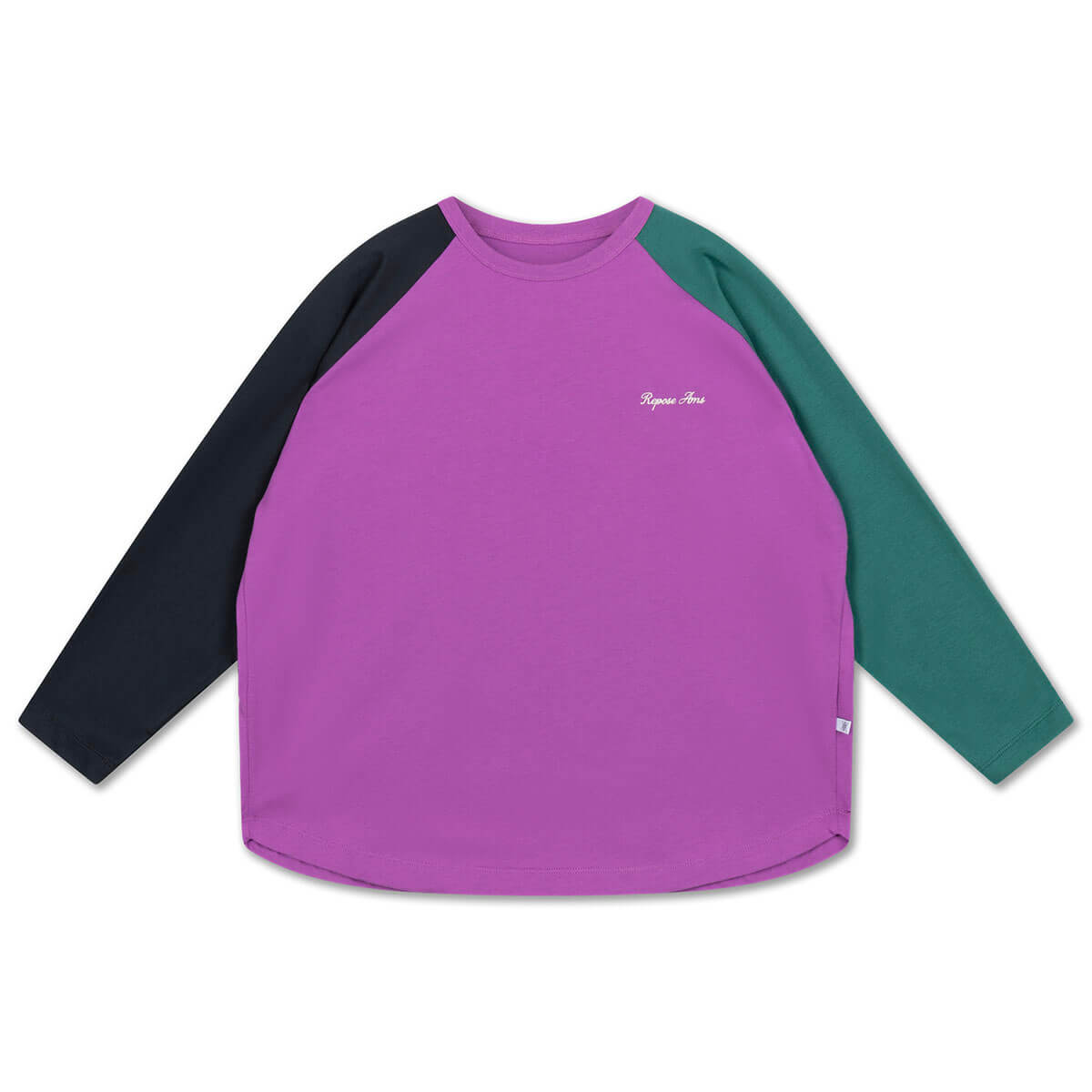 Raglan Long Sleeve Tee in Colour Block by Repose AMS