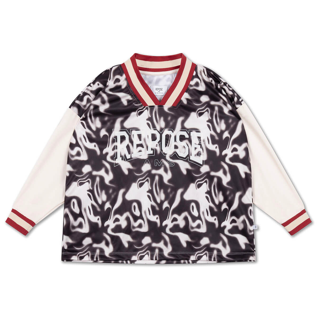 Soccer Tee in Liquid Marble Colour Block by Repose AMS