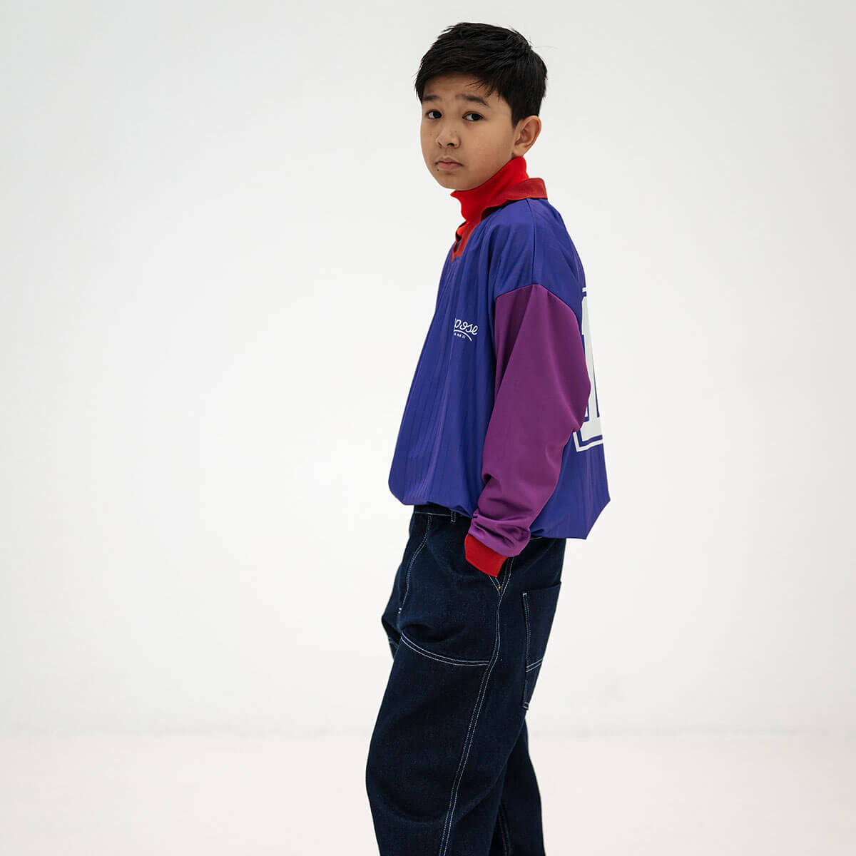 Sports Jersey in Orchid Pop Colour Block by Repose AMS