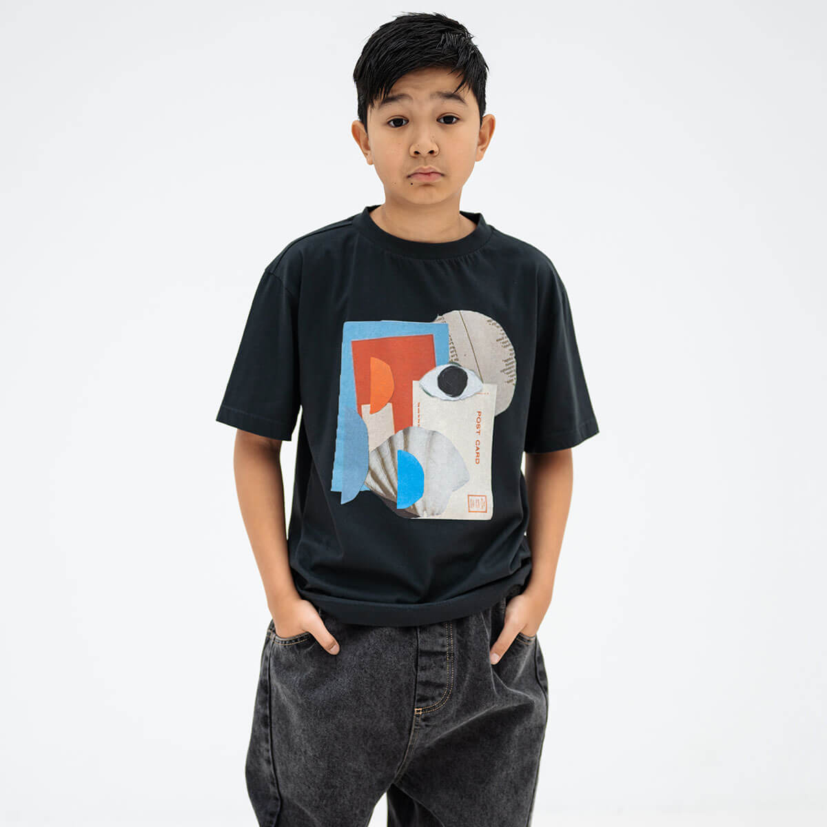 Tee Shirt in Moonless Night Black by Repose AMS