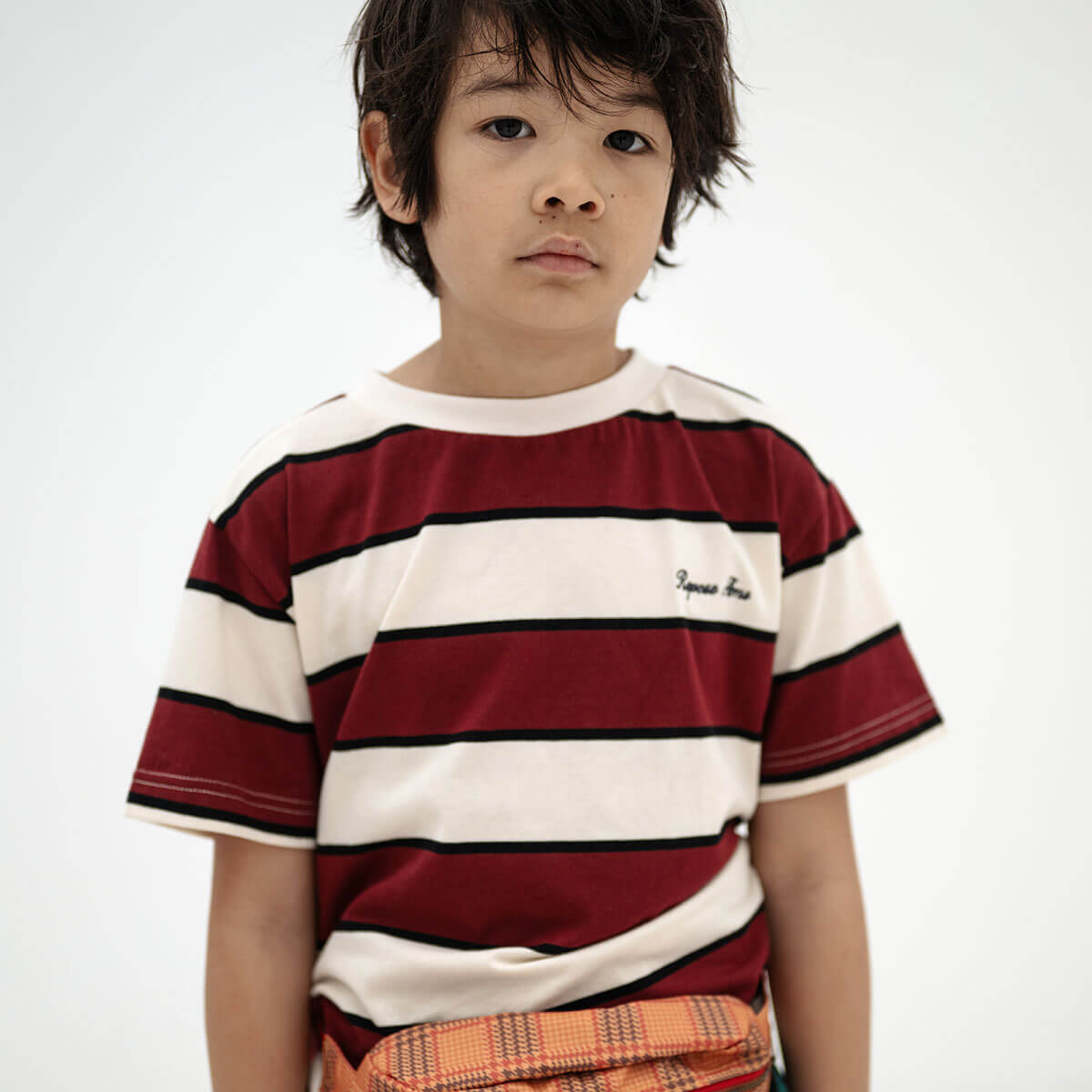 Tee Shirt in Mulberry Stripe by Repose AMS