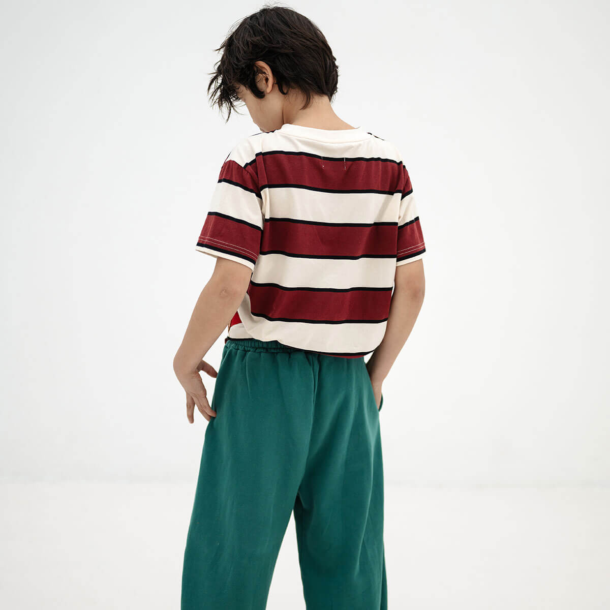Tee Shirt in Mulberry Stripe by Repose AMS