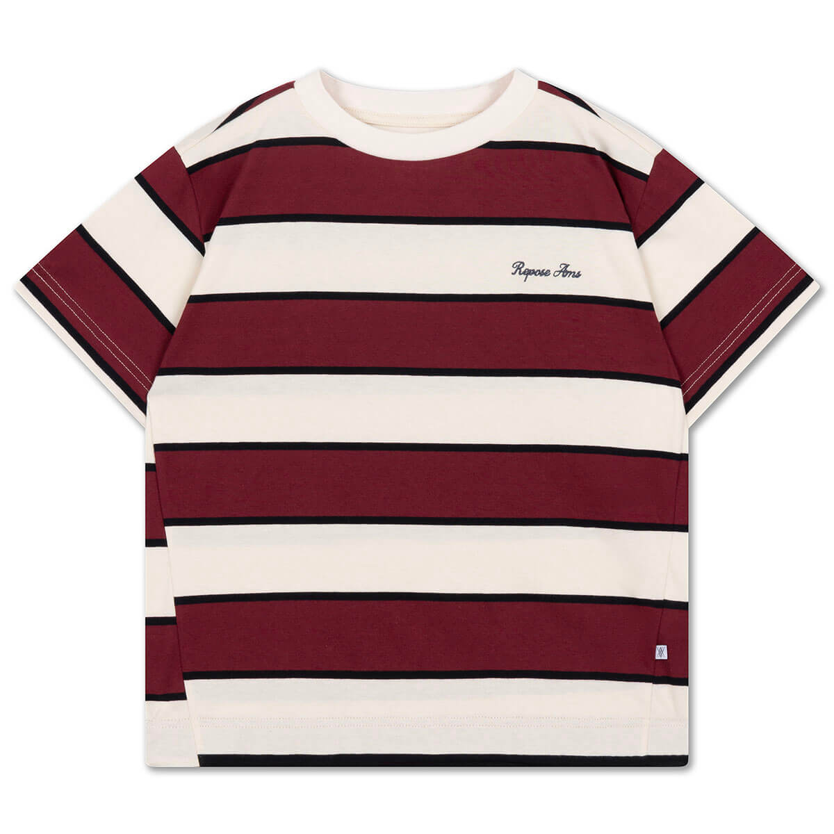 Tee Shirt in Mulberry Stripe by Repose AMS
