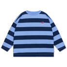 Wide Cut Long Tee in Horizon Dark Eclipse Block Stripe by Repose AMS