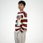 Wide Cut Long Tee in Mulberry Stripe by Repose AMS