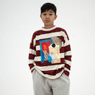 Wide Cut Long Tee in Mulberry Stripe by Repose AMS