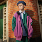 Zip Up Hoodie in Colour Block by Repose AMS