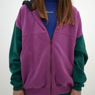 Zip Up Hoodie in Colour Block by Repose AMS