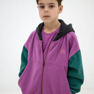 Zip Up Hoodie in Colour Block by Repose AMS