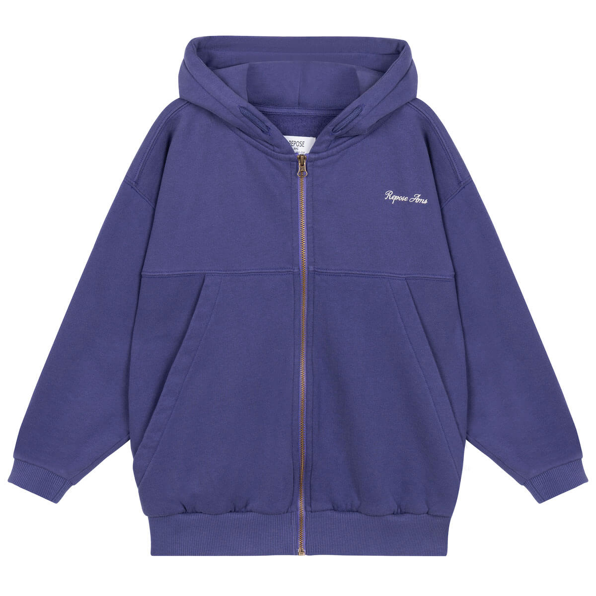 Zip Up Hoodie in Eclipse Blue by Repose AMS