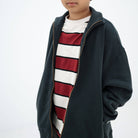 Zip Up Sweater in Moonless Night Black by Repose AMS