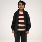 Zip Up Sweater in Moonless Night Black by Repose AMS