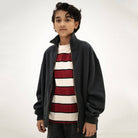 Zip Up Sweater in Moonless Night Black by Repose AMS