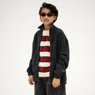 Zip Up Sweater in Moonless Night Black by Repose AMS
