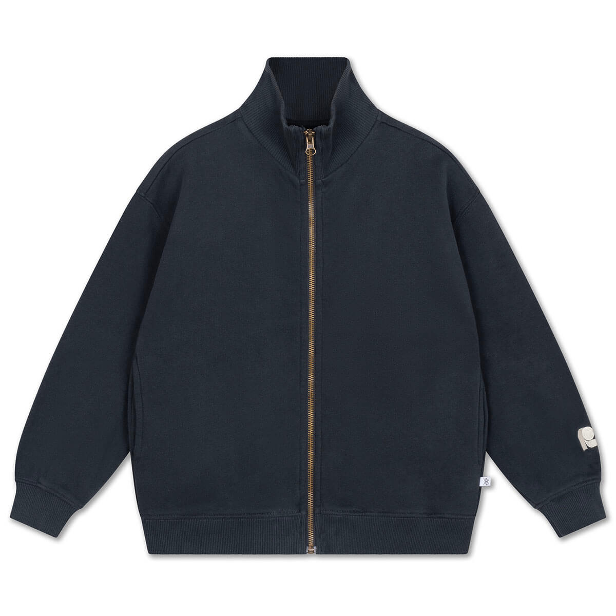 Zip Up Sweater in Moonless Night Black by Repose AMS