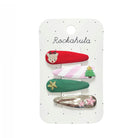 Jolly Xmas Embroidered Hair Clip Set by Rockahula