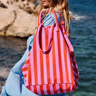 Elisa Tote Bag in Orchid / Tomato Stripes by Rose in April
