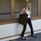Elisabeth Tote Bag in Cumin / Black Stripes by Rose in April