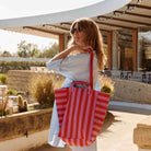 Elisabeth Tote Bag in Orchid / Tomato Stripes by Rose in April